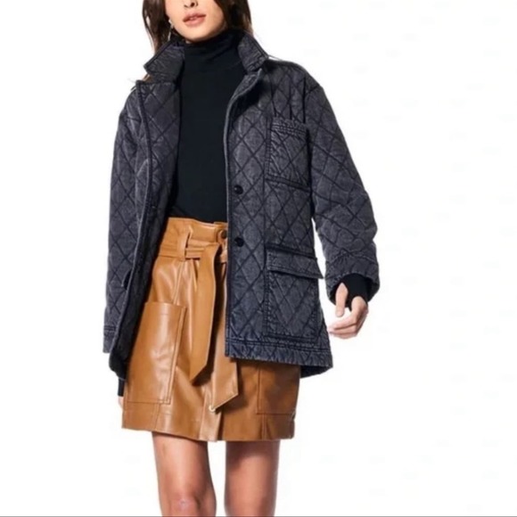 Young Fabulous and broke YFB denim stone washed jacket coat Small Black Gray - Picture 2 of 4